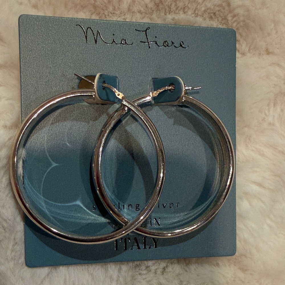 Mia Fiore Silver Hoop Earrings